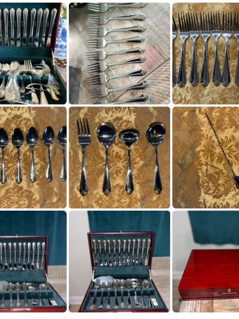 Royal Prestige 18/8 Stainless Flatware Set 65+ Pc w/ Wallace Cherrywood Case